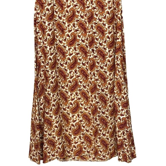 Faithfull The Brand Juniper Sable Paisley Print Scoop Neck Midi Dress Size 8 - Picture 11 of 13